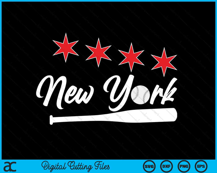 Honkbal New York minnaar schattige New York honkbalknuppel Amerikaanse SVG PNG digitale snijbestanden 