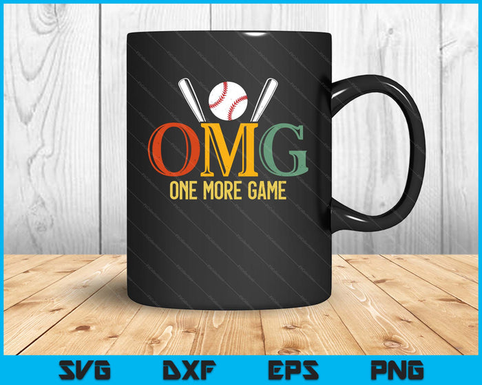 Baseball OMG One More Game Baseball Sports Men Women SVG PNG Digital Cutting Files