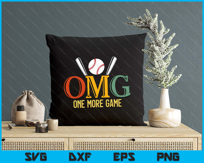 Baseball OMG One More Game Baseball Sports Men Women SVG PNG Digital Cutting Files