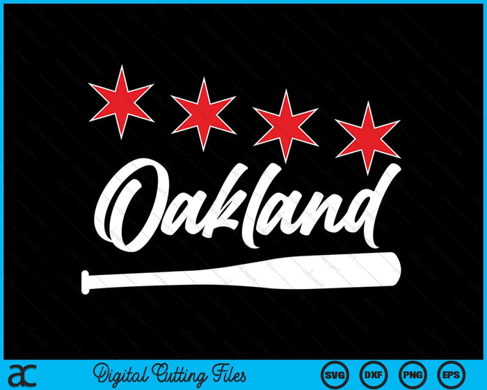 Honkbal Oakland Lover Cute Oakland honkbalknuppel Amerikaanse SVG PNG digitale snijbestanden 