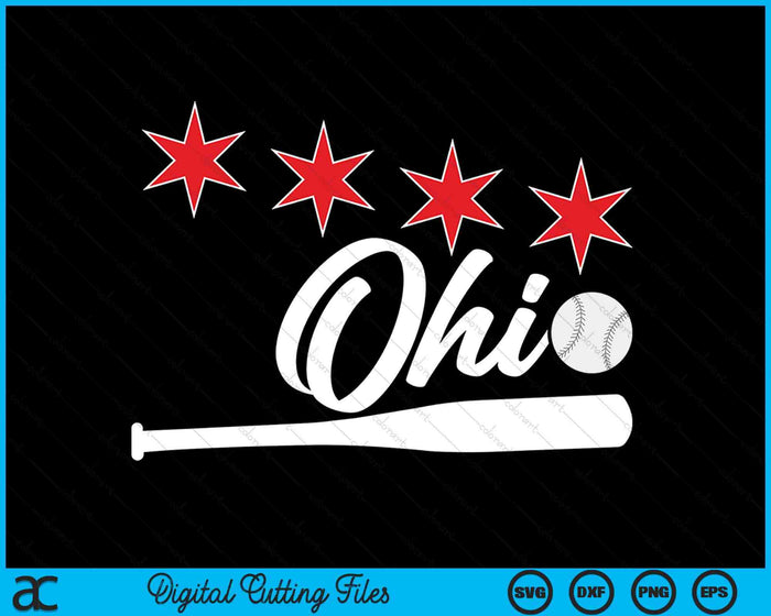 Honkbal Ohio minnaar schattige Ohio honkbalknuppel Amerikaanse SVG PNG digitale snijbestanden 