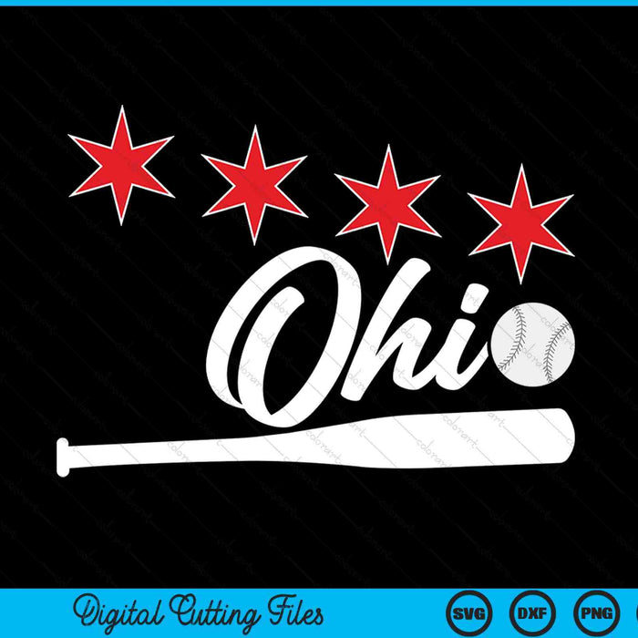Honkbal Ohio minnaar schattige Ohio honkbalknuppel Amerikaanse SVG PNG digitale snijbestanden 