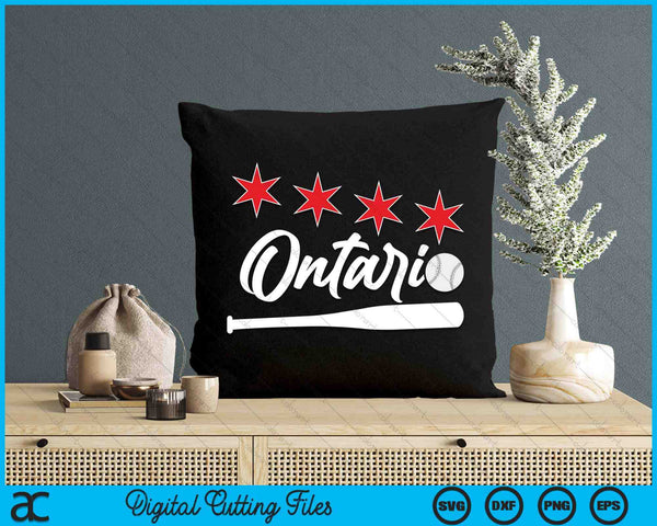 Baseball Ontario Lover Cute Ontario Baseball Bat American SVG PNG Digital Cutting Files