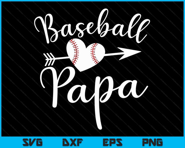 Baseball Papa SVG PNG Digital Cutting Files