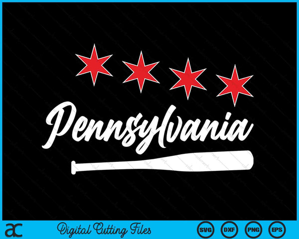 Baseball Pennsylvania Lover Cute Pennsylvania Baseball Bat American SVG PNG Digital Cutting Files