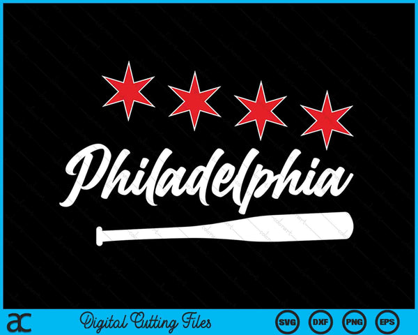 Baseball Philadelphia Lover Cute Philadelphia Baseball Bat American SVG PNG Digital Cutting Files