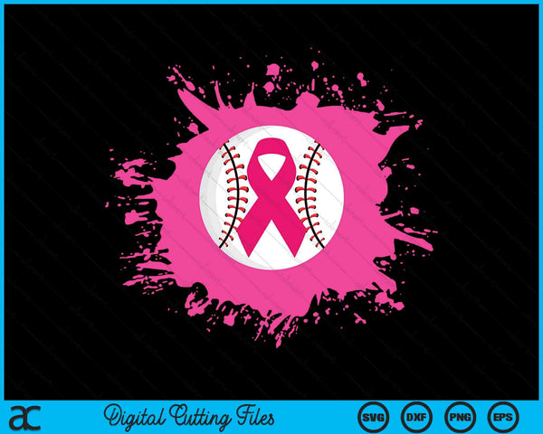 Baseball Pink Ribbon Breast Cancer Awareness SVG PNG Digital Cutting Files