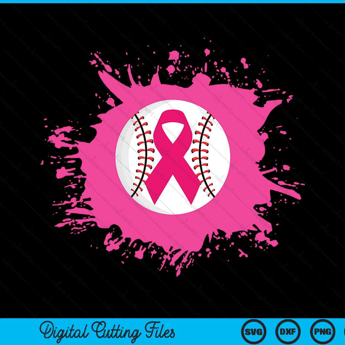Baseball pink ribbon breast cancer awareness SVG cut file