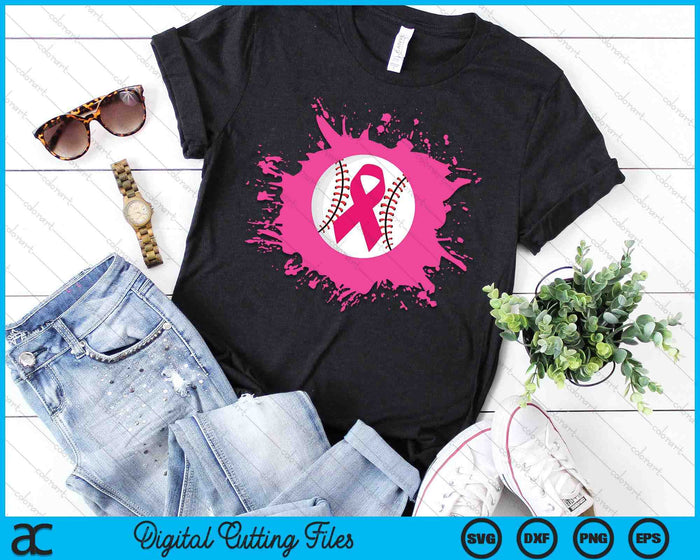 Baseball Pink Ribbon Breast Cancer Awareness SVG PNG Digital Cutting Files