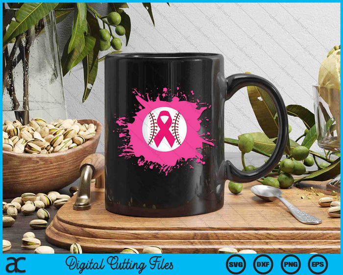 Baseball Pink Ribbon Breast Cancer Awareness SVG PNG Digital Cutting Files