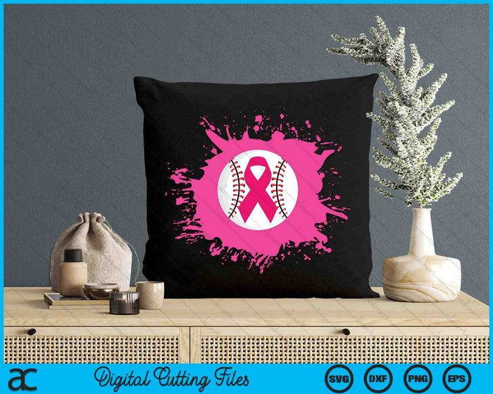 Baseball Pink Ribbon Breast Cancer Awareness SVG PNG Digital Cutting Files