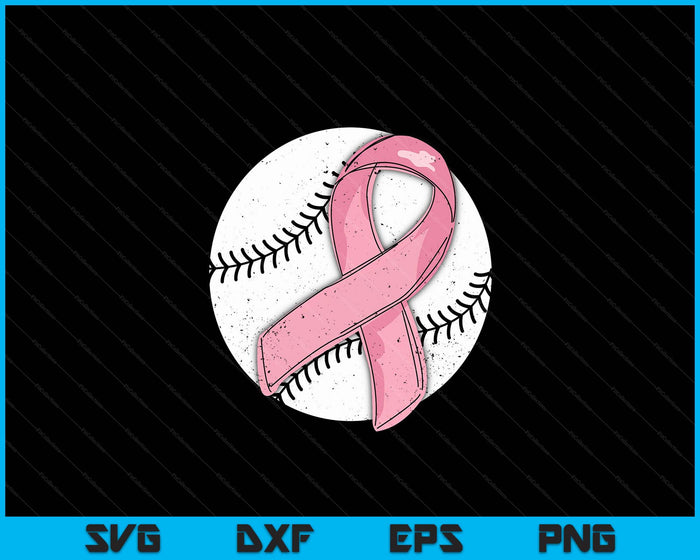 Baseball Pink Ribbon Breast Cancer Awareness Sport Lover SVG PNG Digital Cutting Files