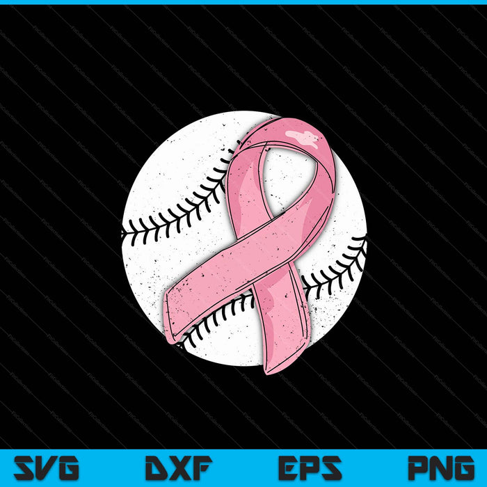 Baseball pink ribbon breast cancer awareness sport lover SVG cut file