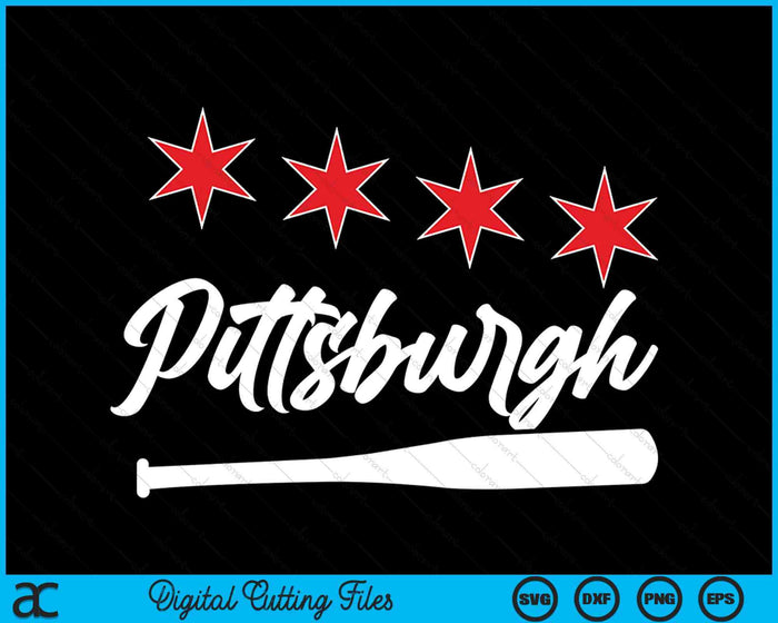 Baseball Pittsburgh Lover Cute Pittsburgh Baseball Bat American SVG PNG Digital Cutting Files