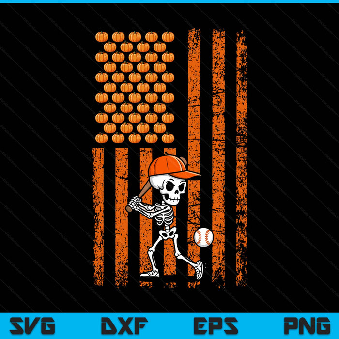 Baseball Player Fan Gift Skeleton Halloween SVG PNG Digital Printable Files