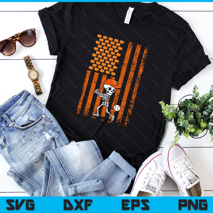 Baseball Player Fan Gift Skeleton Halloween SVG PNG Digital Printable Files