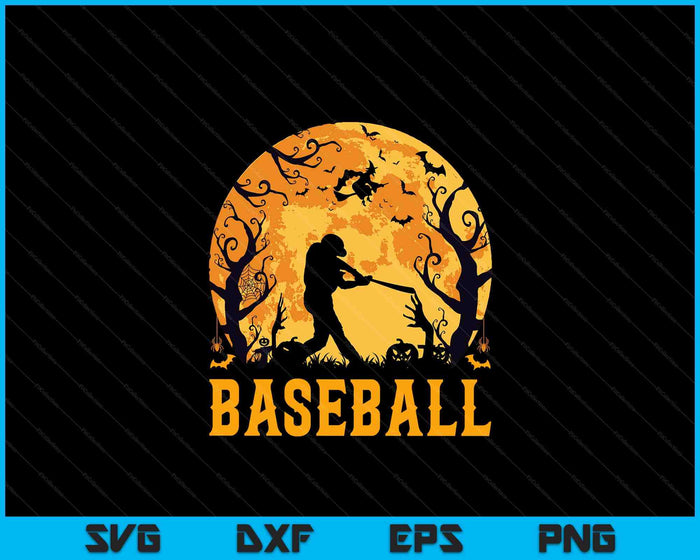 Baseball Player Halloween Spooky Baseball Lover Halloween SVG PNG Digital Cutting Files