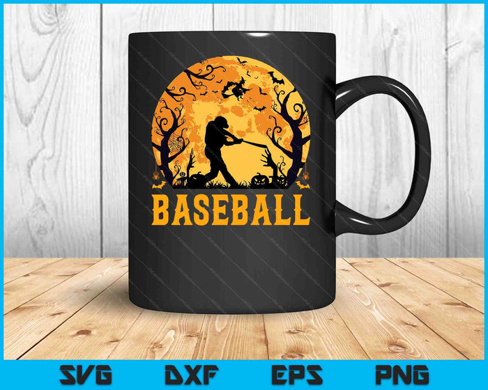 Baseball Player Halloween Spooky Baseball Lover Halloween SVG PNG Digital Cutting Files