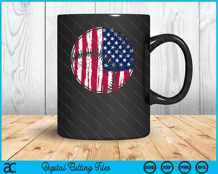 Baseball Player USA American Flag 4th of July SVG PNG Digital Cutting Files