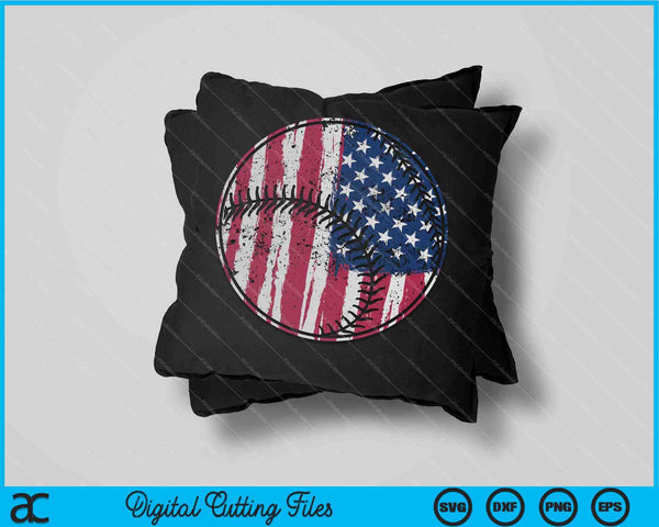 Baseball Player USA American Flag 4th of July SVG PNG Digital Cutting Files