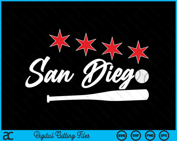 Honkbal San Diego minnaar schattige San Diego honkbalknuppel Amerikaanse SVG PNG digitale snijbestanden