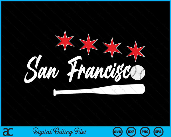 Honkbal San Francisco minnaar schattige San Francisco honkbalknuppel Amerikaanse SVG PNG digitale snijbestanden