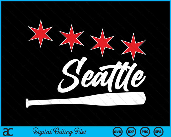 Honkbal Seattle Lover Cute Seattle Baseball Bat Amerikaanse SVG PNG digitale snijbestanden