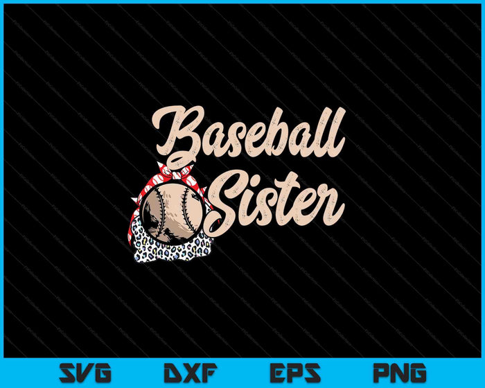 Hermana de béisbol SVG PNG cortando archivos imprimibles