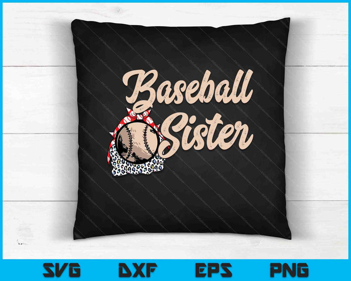 Hermana de béisbol SVG PNG cortando archivos imprimibles