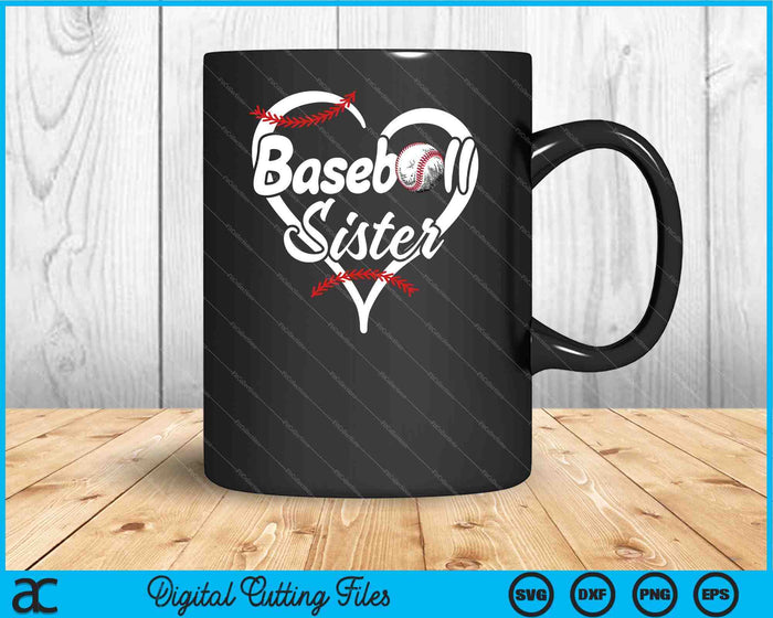 Béisbol Hermana Corazón Orgulloso Béisbol SVG PNG Cortando Archivos Imprimibles