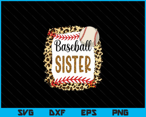 Baseball Sister Leopard Baseball Sister For Mother's Day SVG PNG Digital Cutting Files