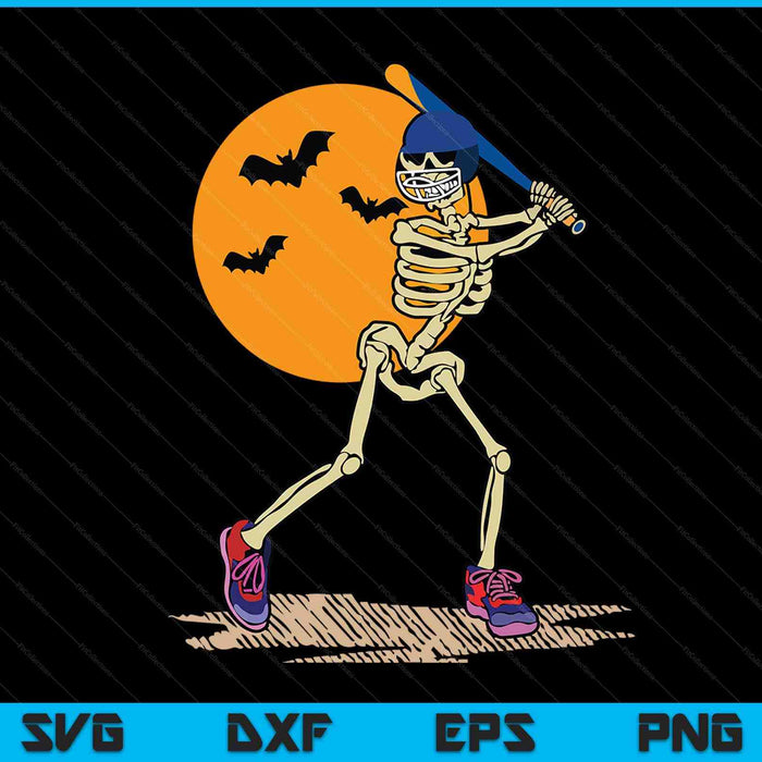 Honkbal skelet Halloween mannen jongens SVG PNG digitale snijden bestanden