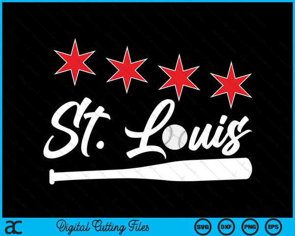Baseball St. Louis Lover Cute St. Louis Baseball Bat American SVG PNG Digital Cutting Files