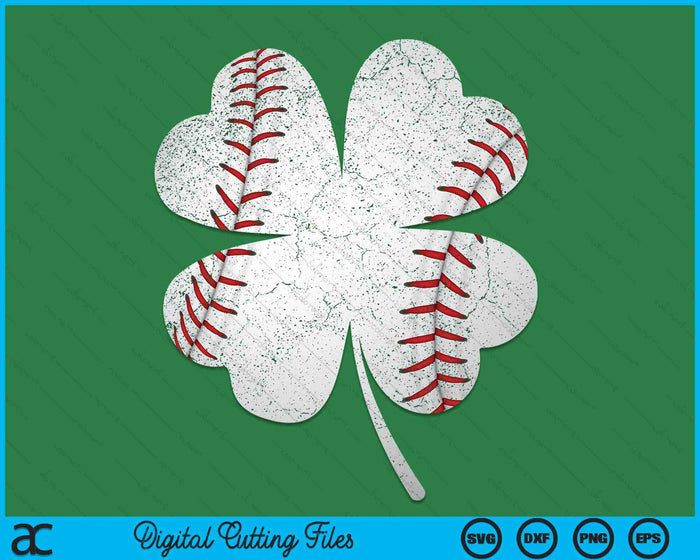 Baseball St Patricks Day Boys Girls Shamrock Green SVG PNG Digital Printable Files