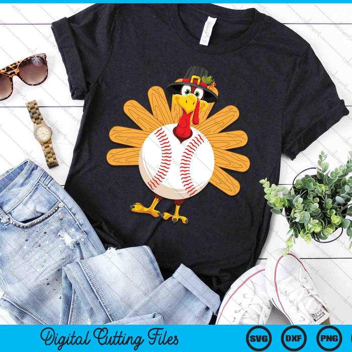 Baseball Turkey Thanksgiving For Boys Toddlers SVG PNG Digital Cutting File