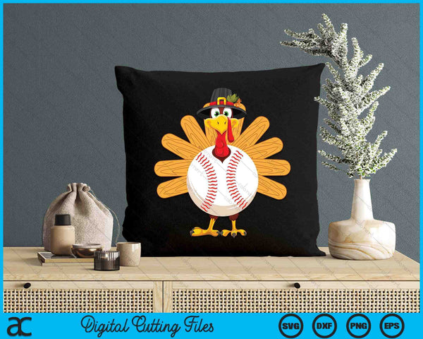 Baseball Turkey Thanksgiving For Boys Toddlers SVG PNG Digital Cutting File