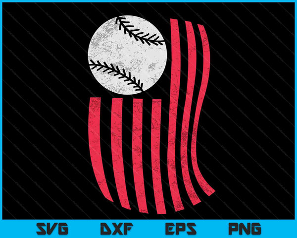 Baseball USA American flag vintage 4th of July SVG cut file