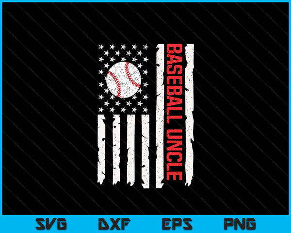 Baseball uncle USA American flag patriotic uncle 4th of July SVG cut file