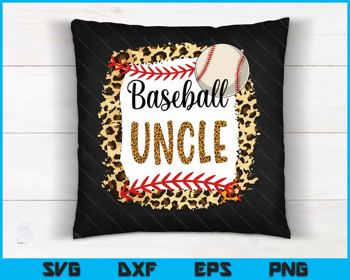 Baseball Uncle Leopard Baseball Uncle For Father's Day SVG PNG Digital Cutting Files