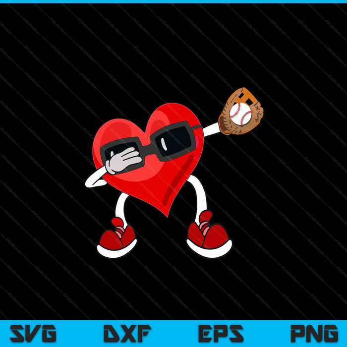 Baseball Valentines Day Dabbing Heart Kids Boys SVG PNG Digital Printable Files