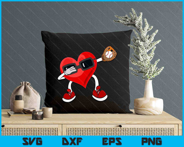 Baseball Valentines Day Dabbing Heart Kids Boys SVG PNG Digital Printable Files