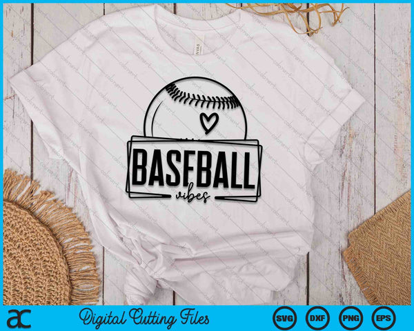 Baseball Vibes Game Day Sports SVG PNG Digital Printable Files