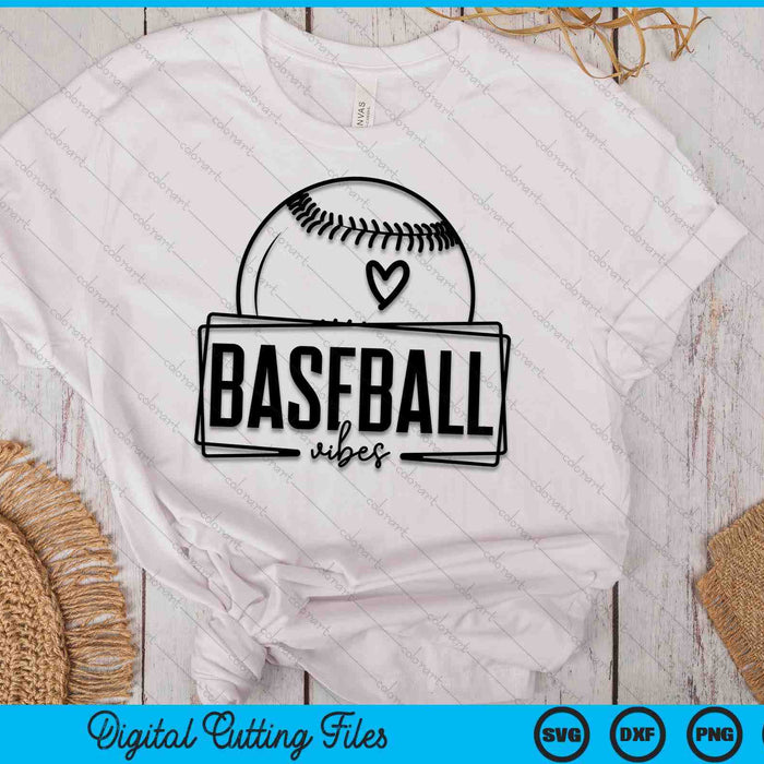 Baseball Vibes Game Day Sports SVG PNG Digital Printable Files