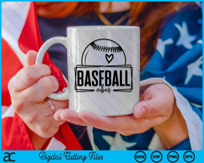 Baseball Vibes Game Day Sports SVG PNG Digital Printable Files