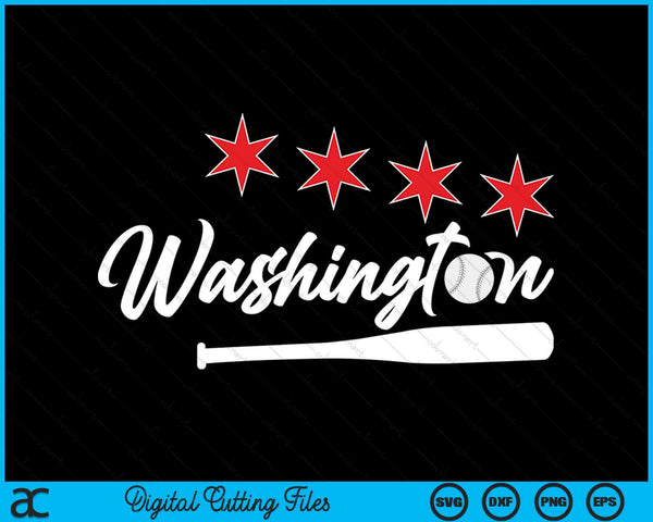 Baseball Washington Lover Cute Washington Baseball Bat American SVG PNG Digital Cutting Files