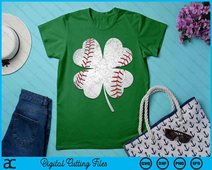 Baseball St Patricks Day Boys Girls Shamrock Green SVG PNG Digital Printable Files