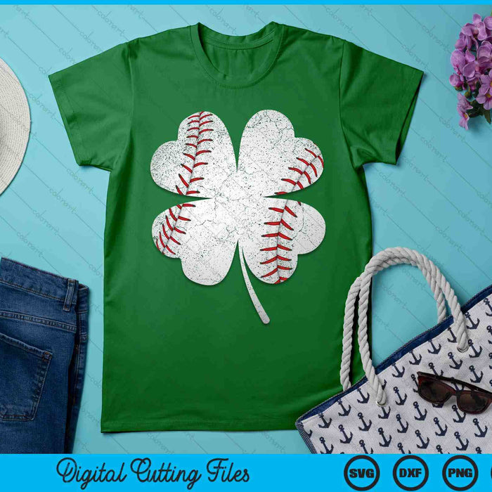 Baseball St Patricks Day Boys Girls Shamrock Green SVG PNG Digital Printable Files