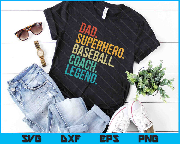 Honkbalcoach papa SVG PNG snijden afdrukbare bestanden - on a t-shirt