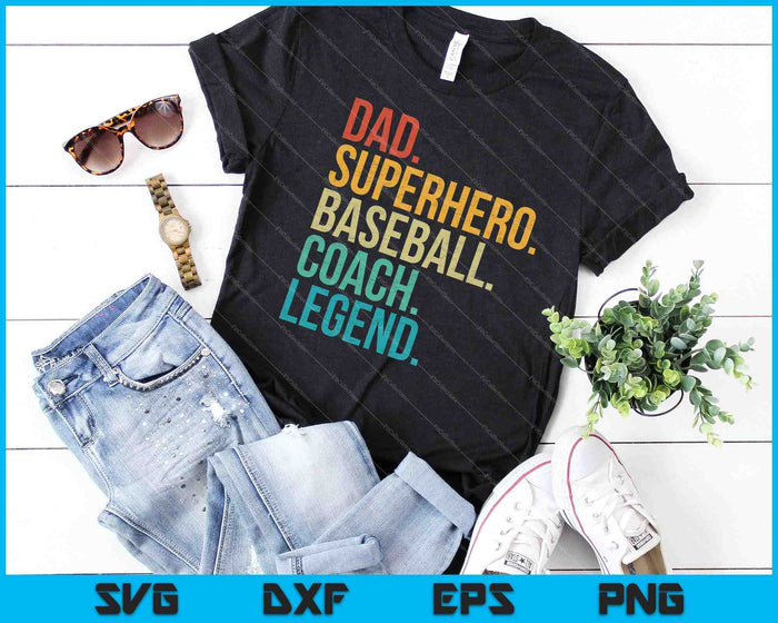 Entrenador de béisbol papá SVG PNG cortando archivos imprimibles