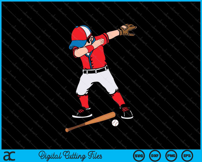Baseballer Sports Athlete Dabbing Baseball Player SVG PNG Cutting Printable Files